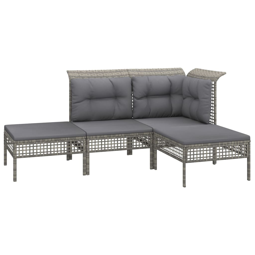 Set Divani da Giardino 8 pz con Cuscini in Polyrattan Grigio 3187559