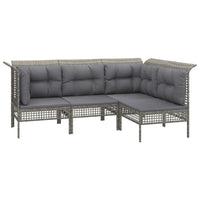 Set Divani da Giardino 8 pz con Cuscini in Polyrattan Grigio 3187559