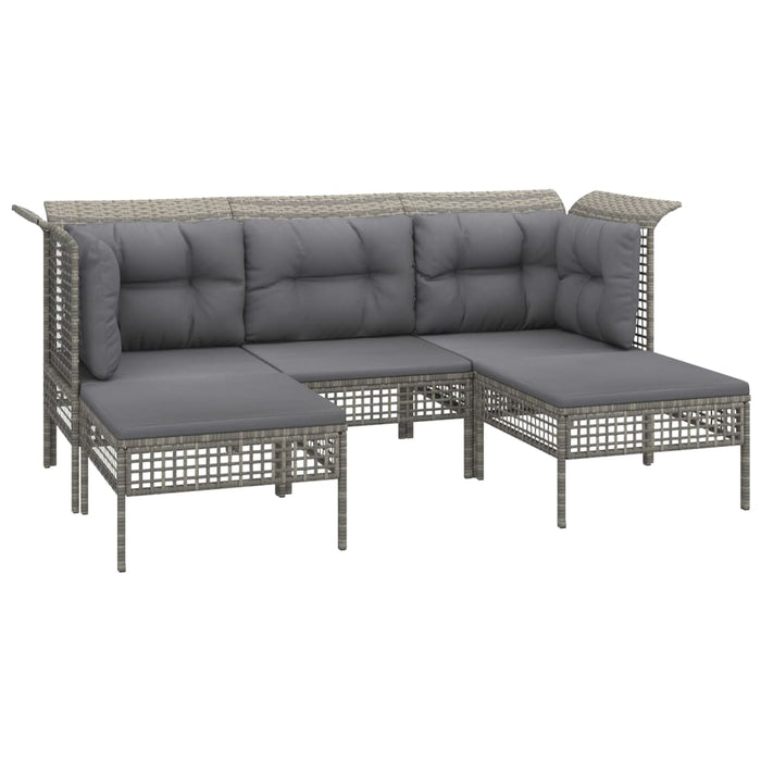 Set Divani da Giardino 9 pz con Cuscini in Polyrattan Grigio 3187573