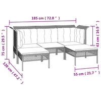 Set Divani da Giardino 9 pz con Cuscini in Polyrattan Grigio 3187573