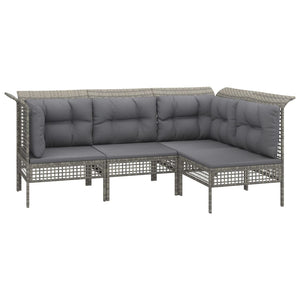 Set Divani da Giardino 9 pz con Cuscini in Polyrattan Grigio 3187582