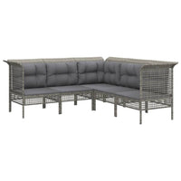 Set Divani da Giardino 11 pz con Cuscini in Polyrattan Grigio 3187587