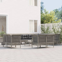 Set Divani da Giardino 13 pz con Cuscini in Polyrattan Grigio 3187588