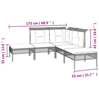 Set Divani da Giardino 9 pz con Cuscini in Polyrattan Grigio 3187590