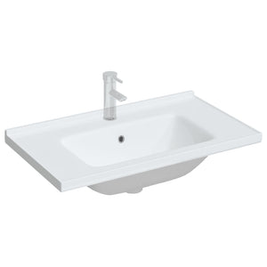 Lavandino da Bagno Bianco 81x48x19,5cm Rettangolare in Ceramica 153711