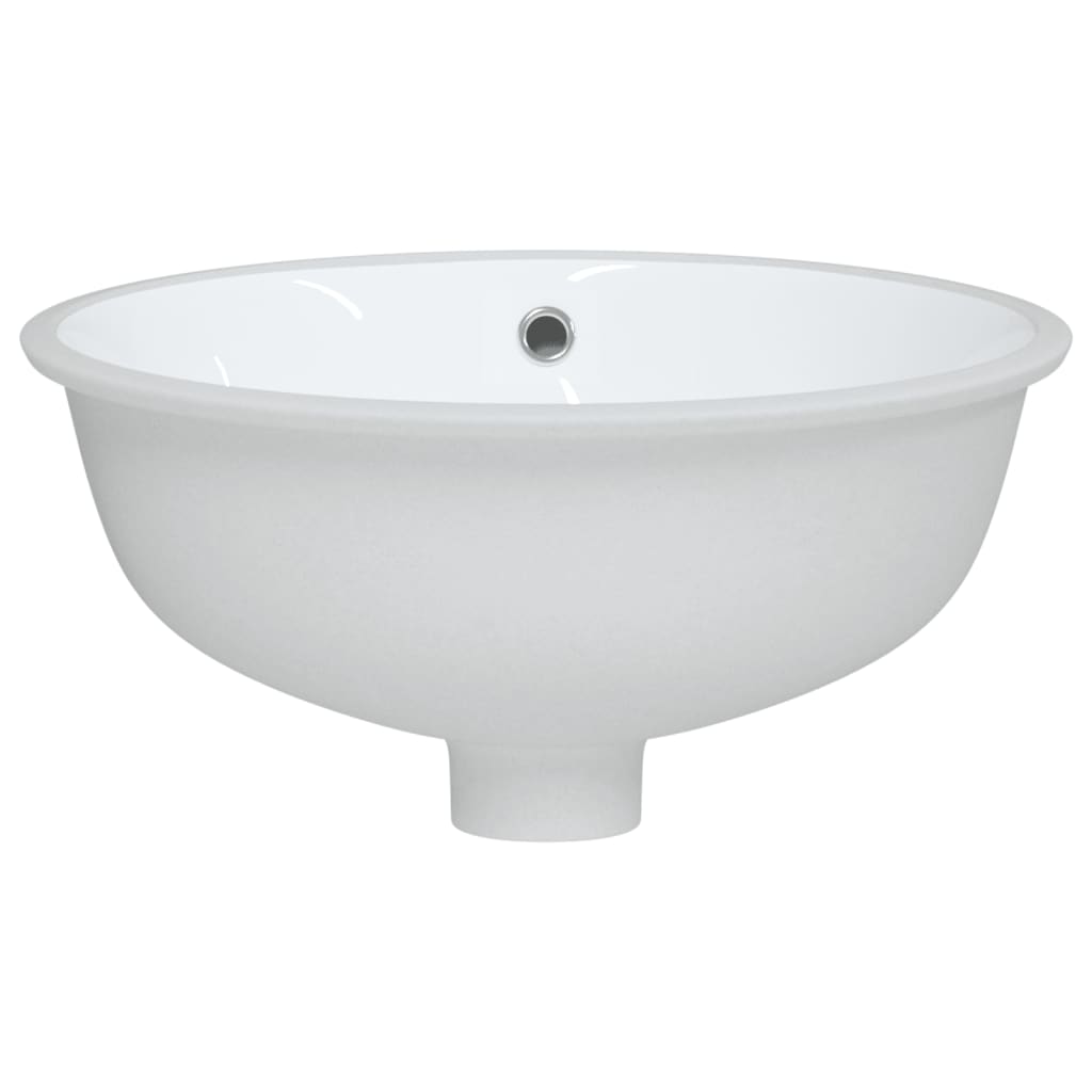 Lavandino da Bagno Bianco 37x31x17,5 cm Ovale in Ceramica 153717