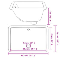 Lavandino da Bagno Bianco 41,5x26x18,5 cm Rettangolare Ceramica 153724