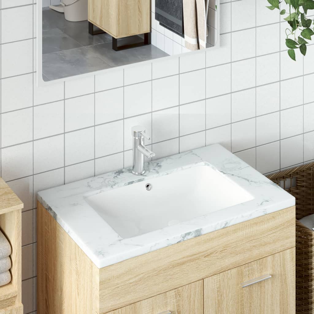 Lavandino da Bagno Bianco 55,5x37,5x19 cm Rettangolare Ceramicacod mxl 118310