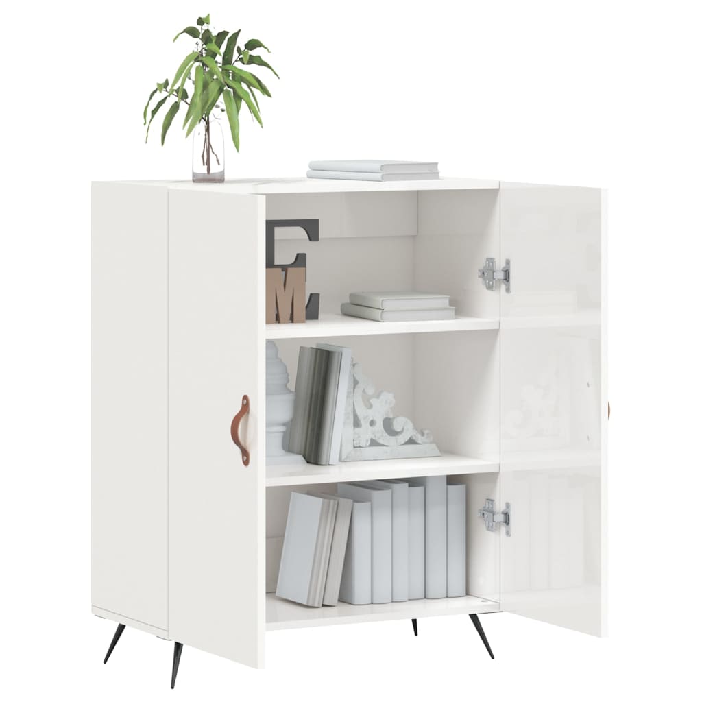 Credenza 69,5x34x90 cm in Legno Multistrato Bianco Lucido 827694