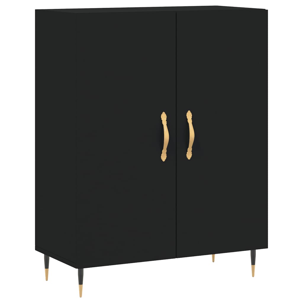 Credenza Nera 69,5x34x90 cm in Legno Multistrato 827701