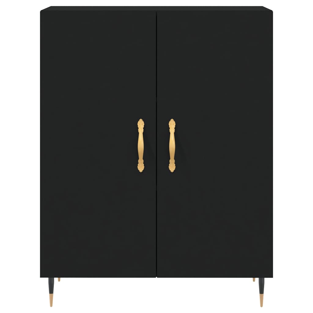 Credenza Nera 69,5x34x90 cm in Legno Multistrato 827701