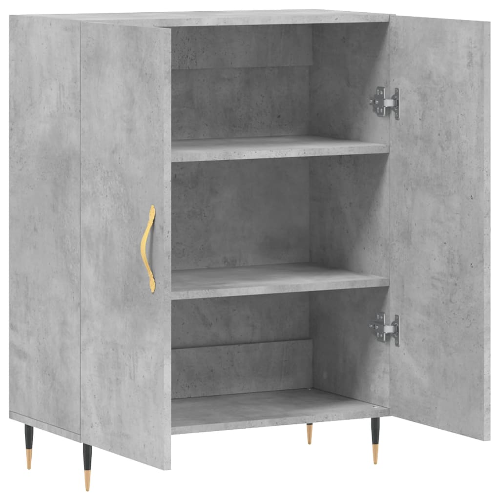 Credenza Grigio Cemento 69,5x34x90 cm in Legno Multistrato 827704