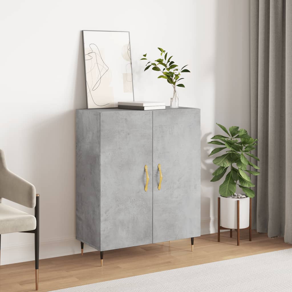 Credenza Grigio Cemento 69,5x34x90 cm in Legno Multistrato 827704