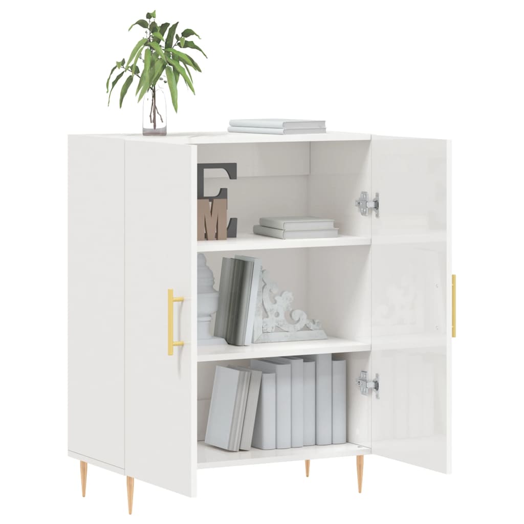 Credenza 69,5x34x90 cm in Legno Multistrato Bianco Lucido 827710