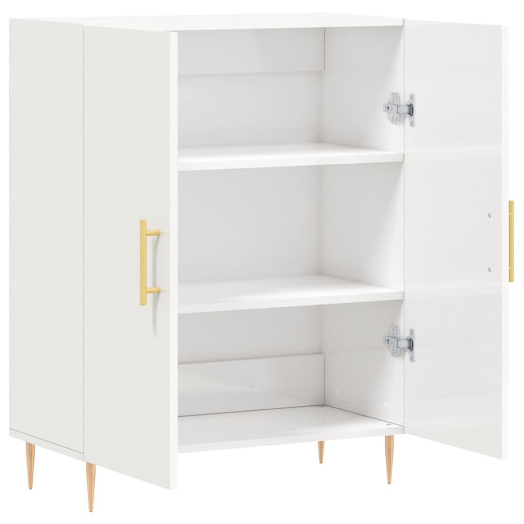 Credenza 69,5x34x90 cm in Legno Multistrato Bianco Lucido 827710