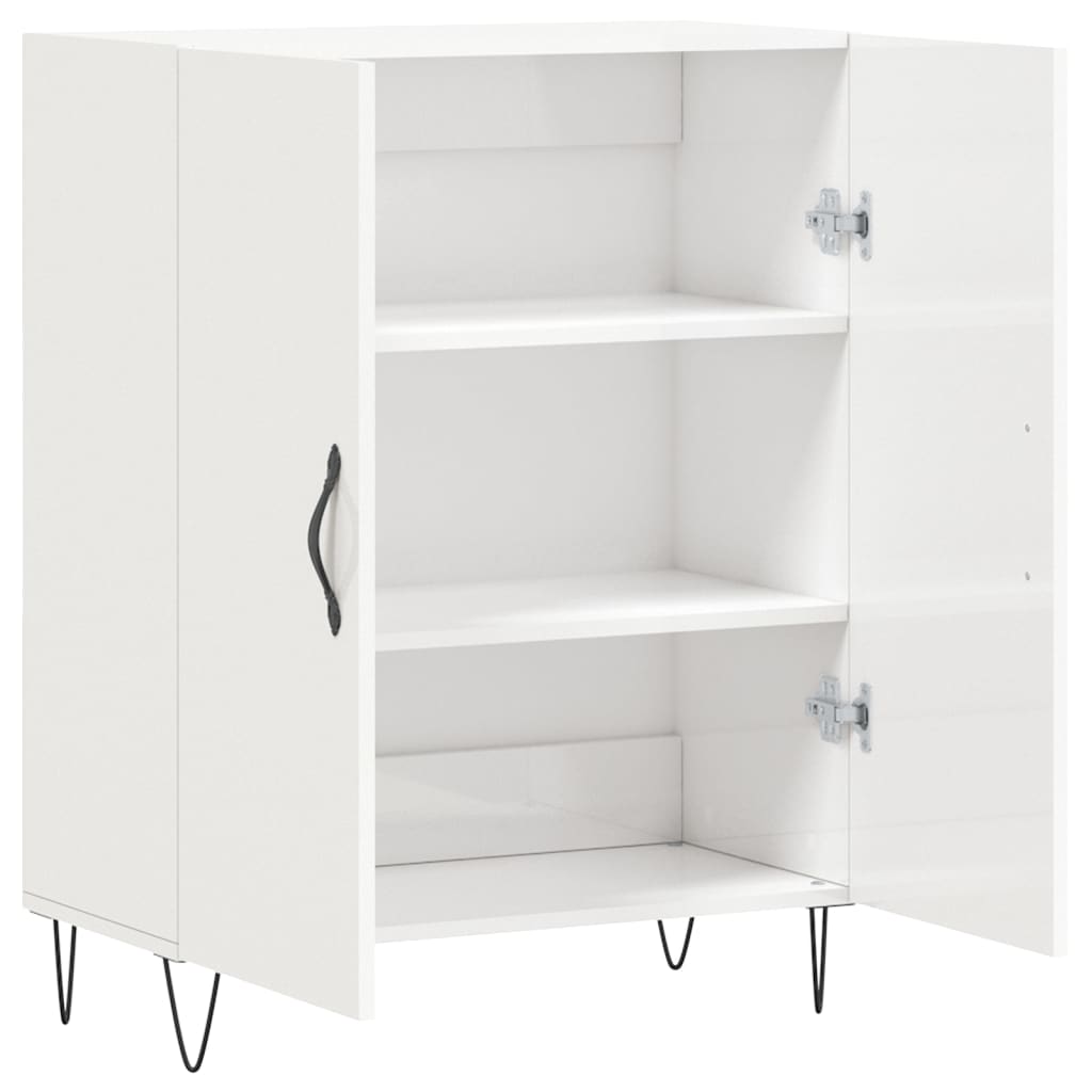 Credenza 69,5x34x90 cm in Legno Multistrato Bianco Lucido 827718