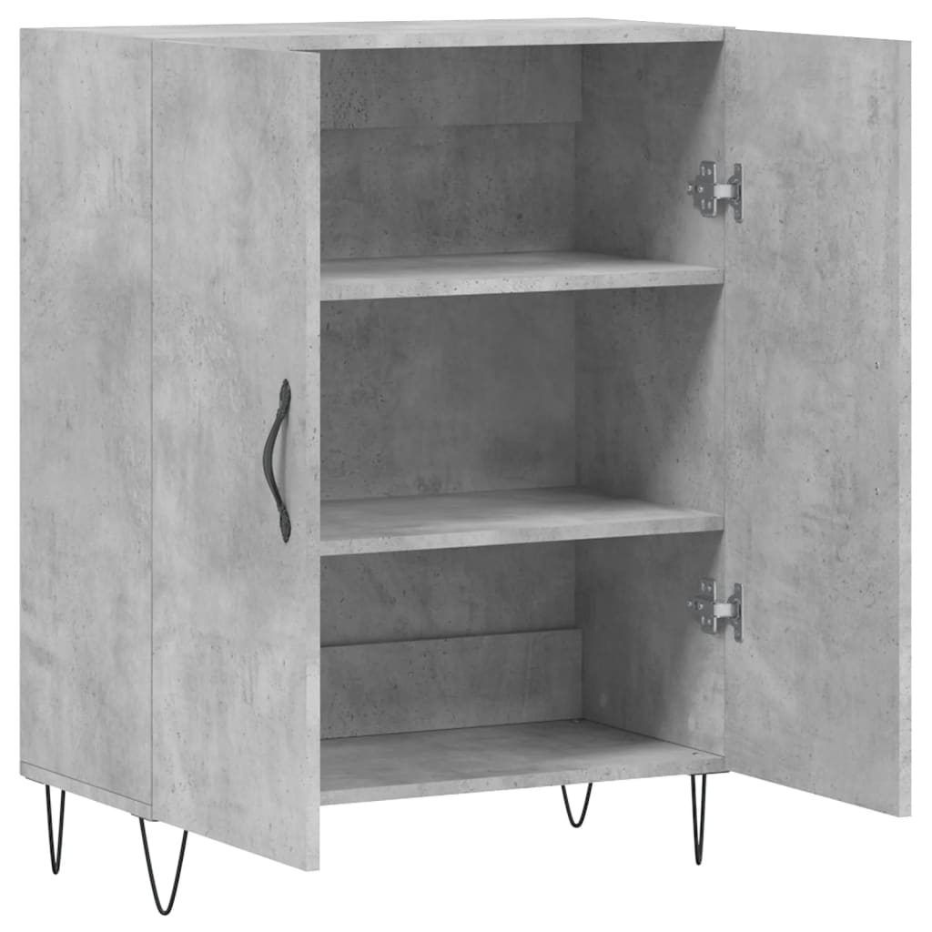 Credenza Grigio Cemento 69,5x34x90 cm in Legno Multistrato 827720