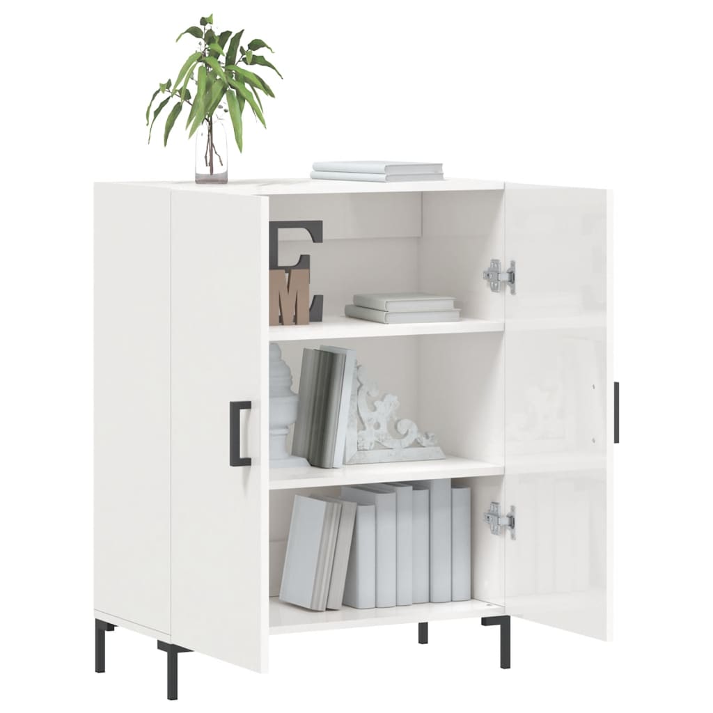 Credenza 69,5x34x90 cm in Legno Multistrato Bianco Lucido 827726