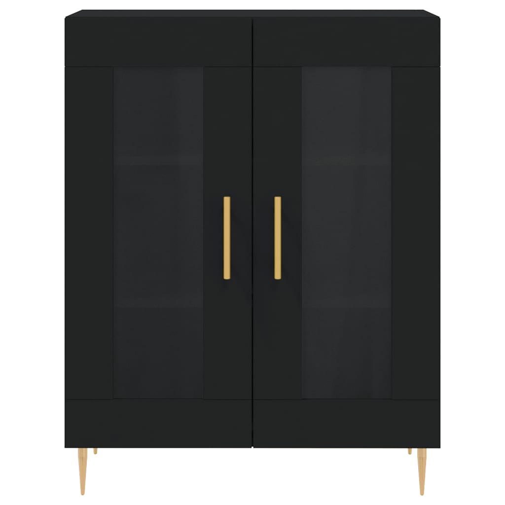 Credenza Nera 69,5x34x90 cm in Legno Multistrato 827773