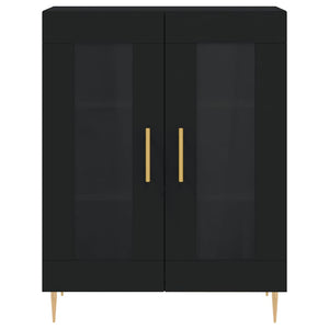 Credenza Nera 69,5x34x90 cm in Legno Multistrato 827773