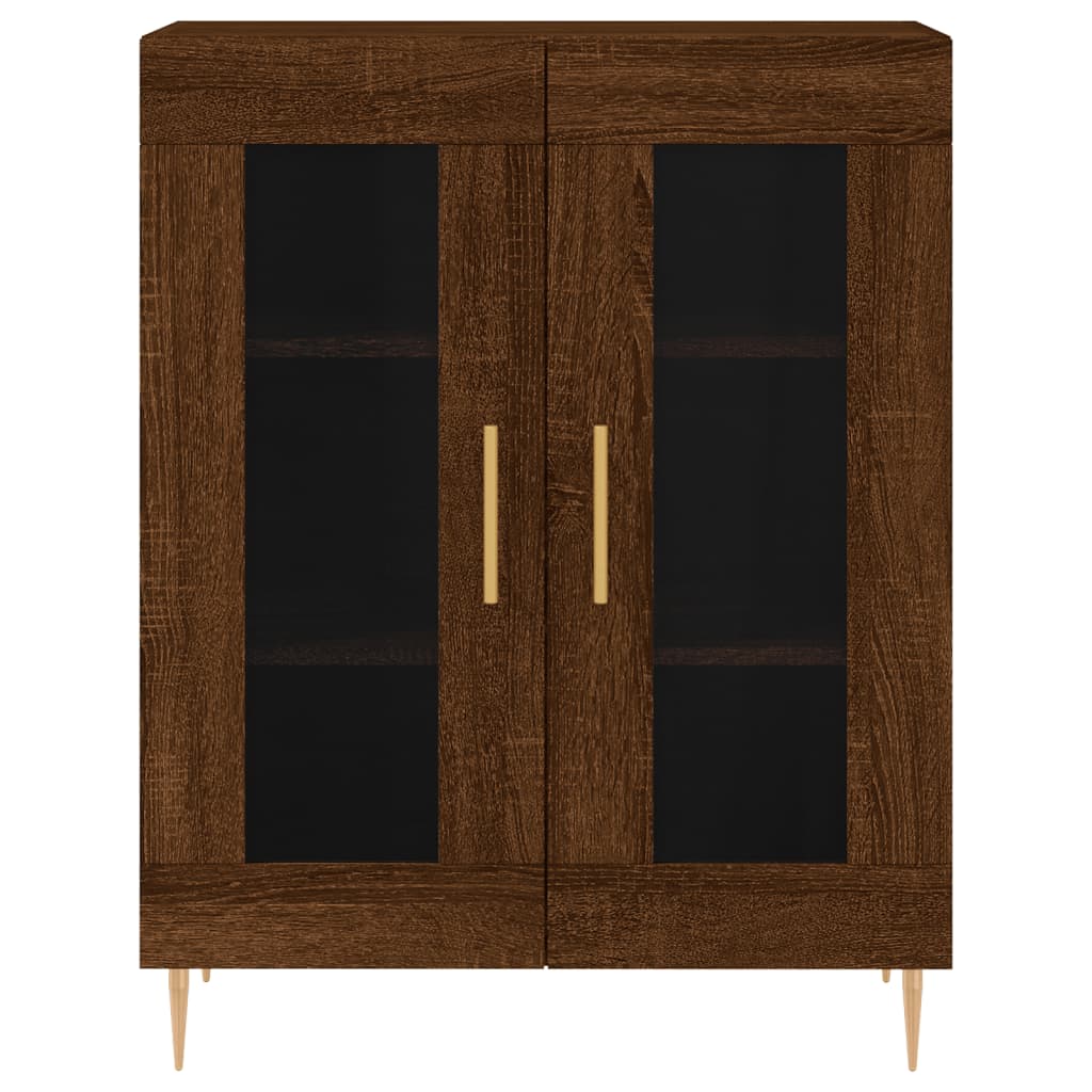 Credenza Rovere Marrone 69,5x34x90 cm in Legno Multistrato 827779