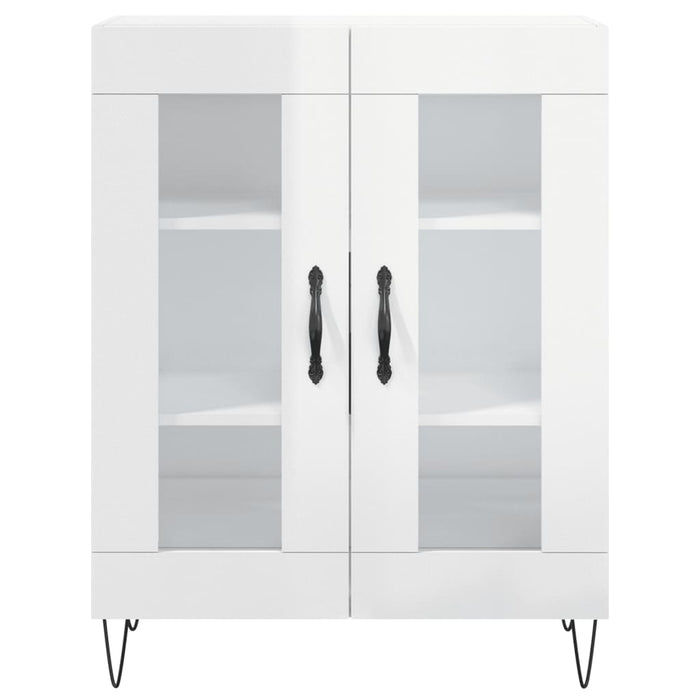 Credenza 69,5x34x90 cm in Legno Multistrato Bianco Lucido 827782