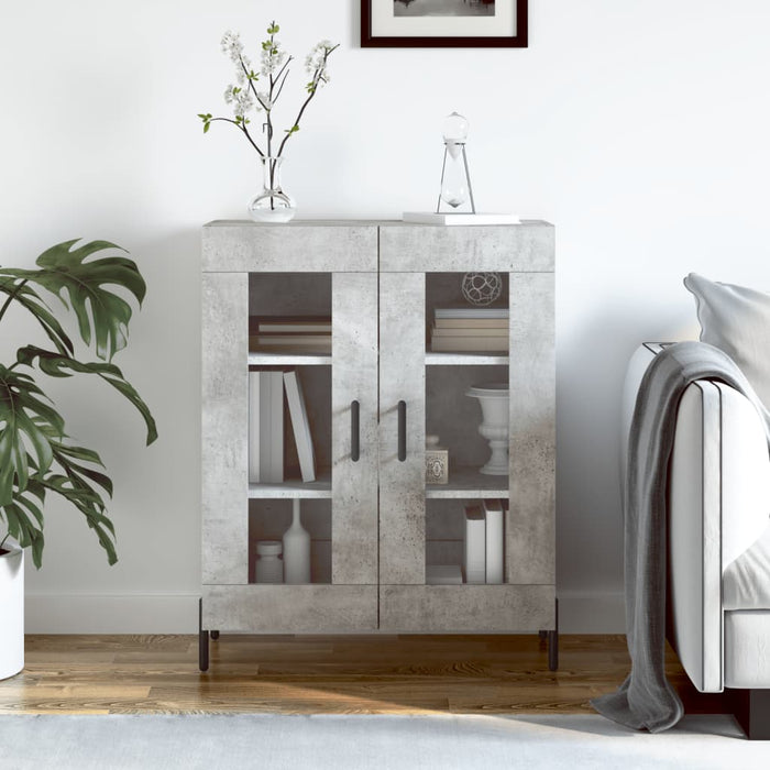 Credenza Grigio Cemento 69,5x34x90 cm in Legno Multistrato 827800