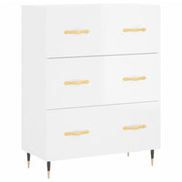 Credenza 69,5x34x90 cm in Legno Multistrato Bianco Lucido 827830