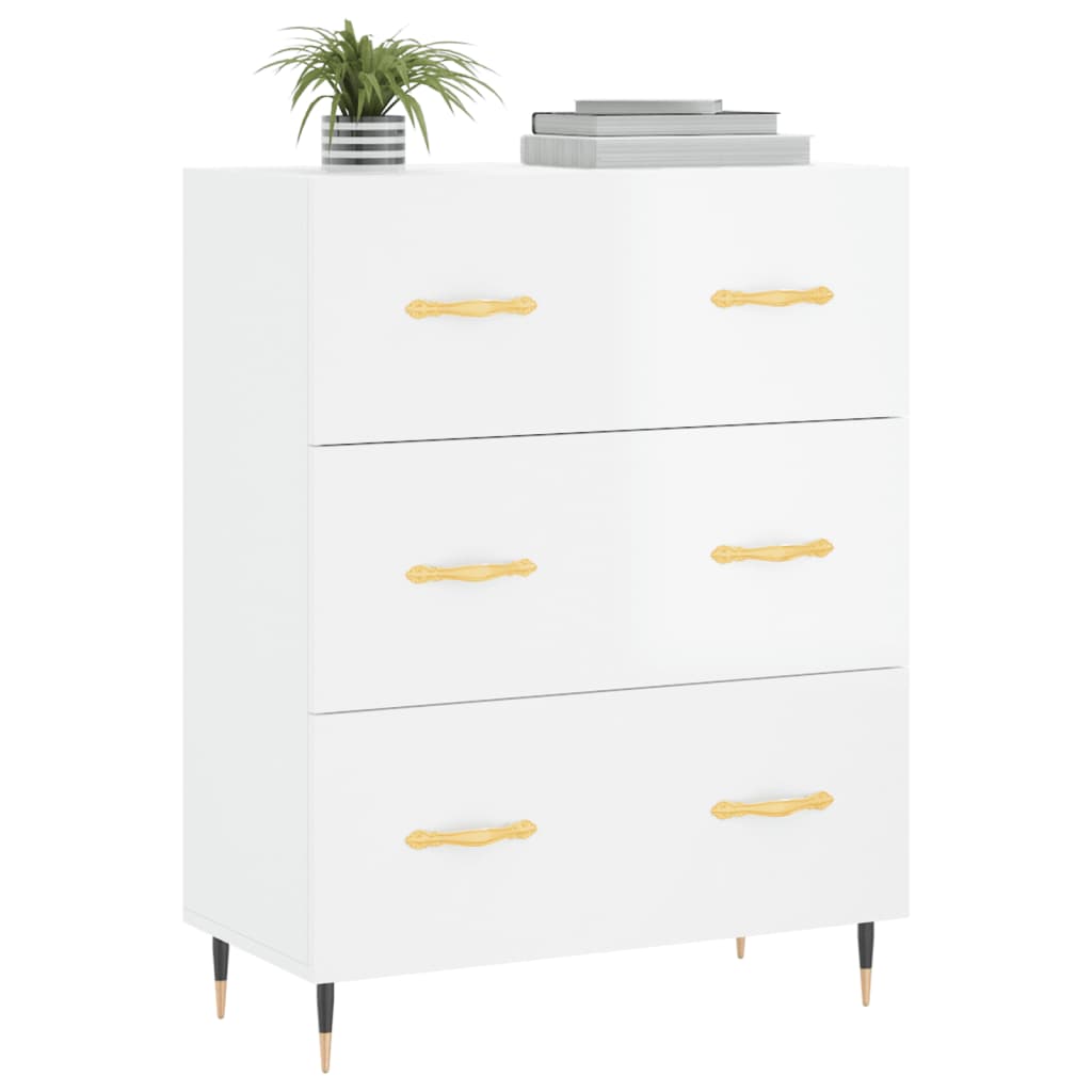 Credenza 69,5x34x90 cm in Legno Multistrato Bianco Lucido 827830