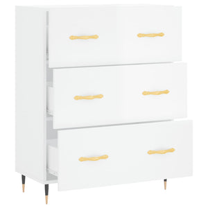 Credenza 69,5x34x90 cm in Legno Multistrato Bianco Lucido 827830