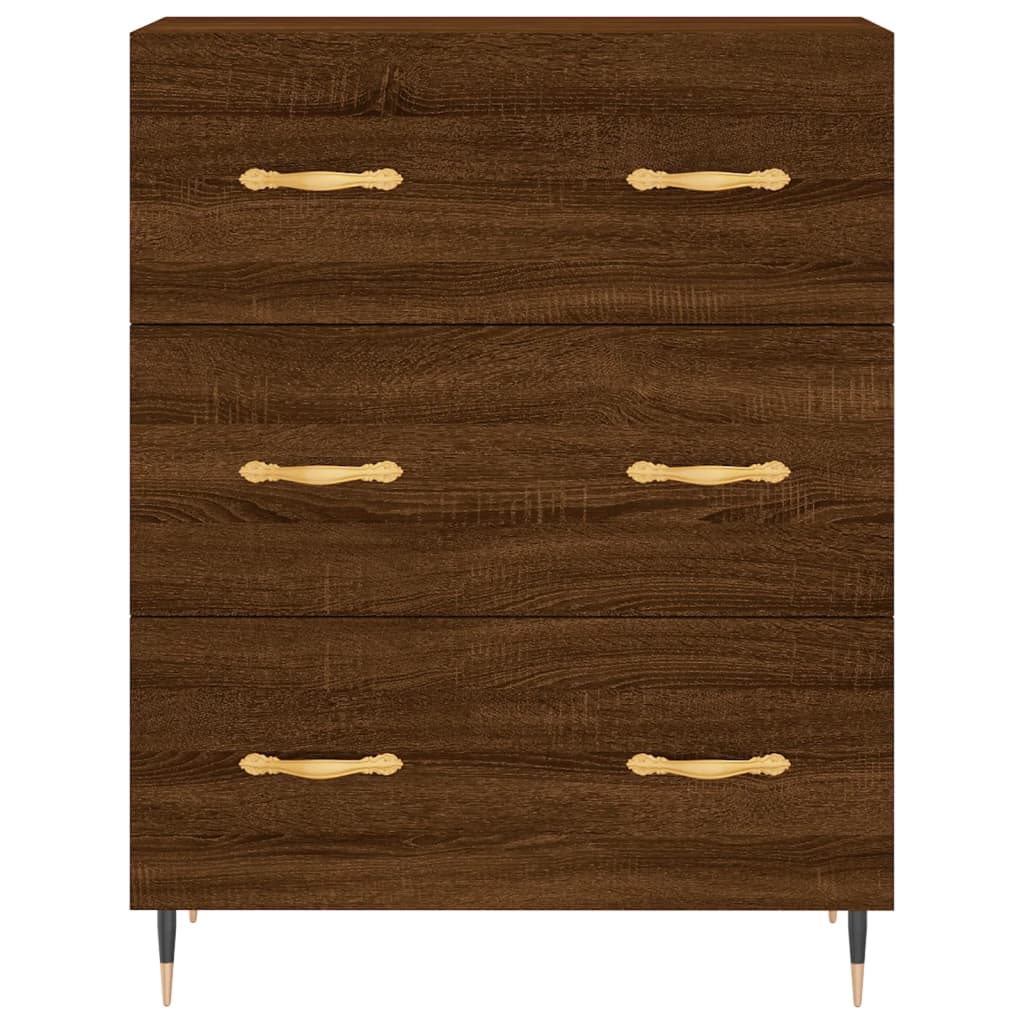 Credenza Rovere Marrone 69,5x34x90 cm in Legno Multistrato 827835