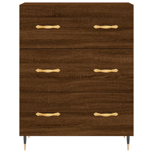 Credenza Rovere Marrone 69,5x34x90 cm in Legno Multistrato 827835