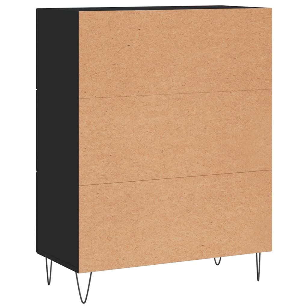 Credenza Nera 69,5x34x90 cm in Legno Multistrato 827845