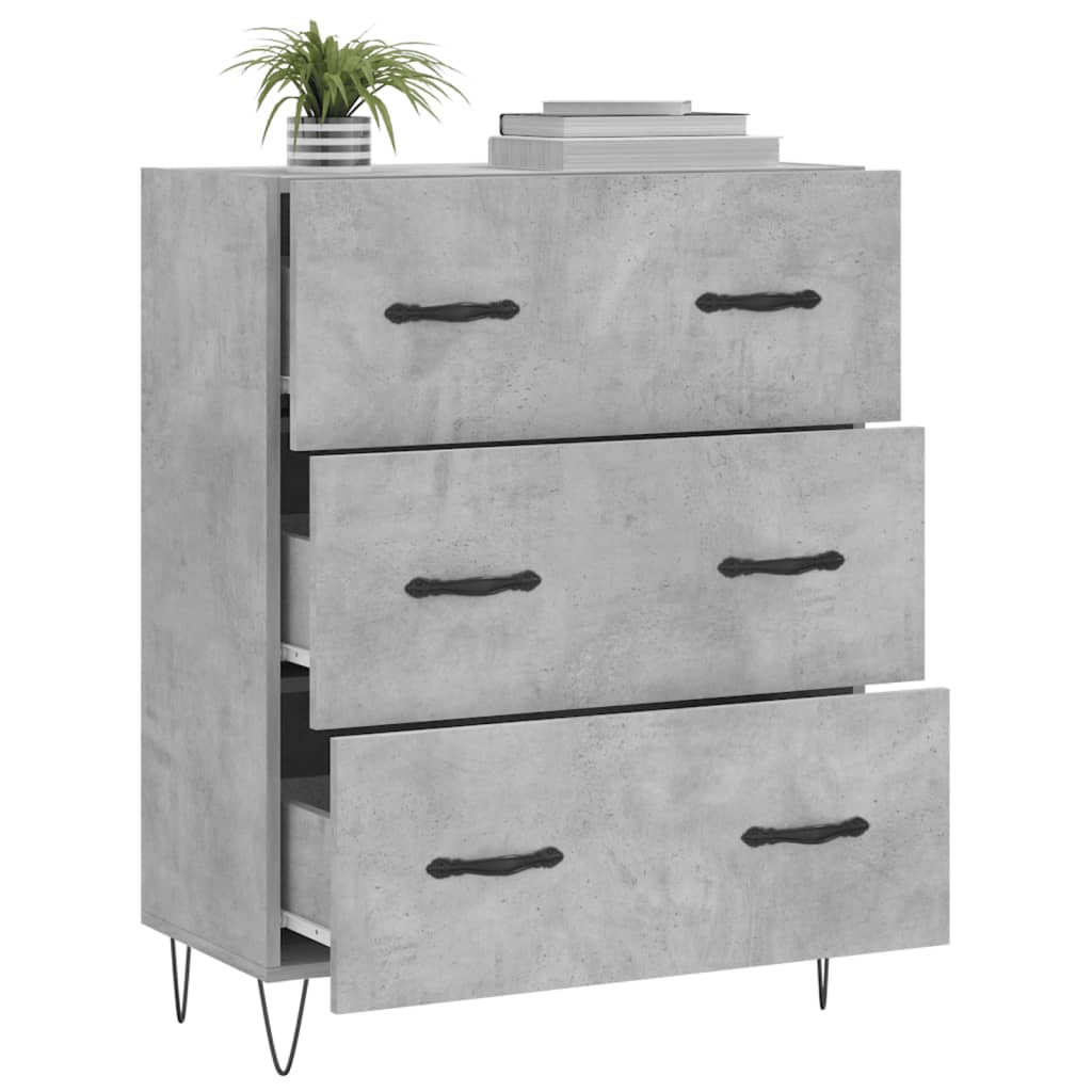 Credenza Grigio Cemento 69,5x34x90 cm in Legno Multistrato 827848