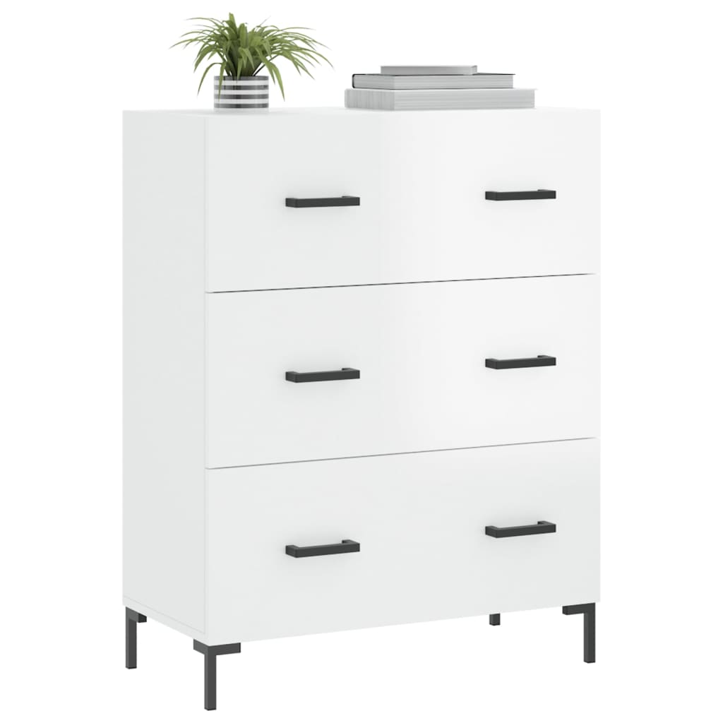 Credenza 69,5x34x90 cm in Legno Multistrato Bianco Lucido 827854