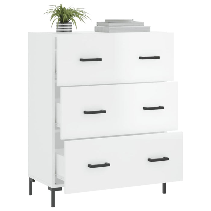 Credenza 69,5x34x90 cm in Legno Multistrato Bianco Lucido 827854