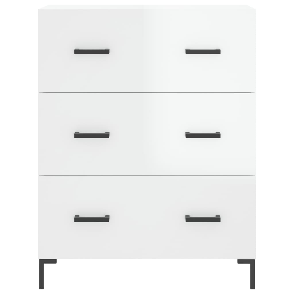 Credenza 69,5x34x90 cm in Legno Multistrato Bianco Lucido 827854