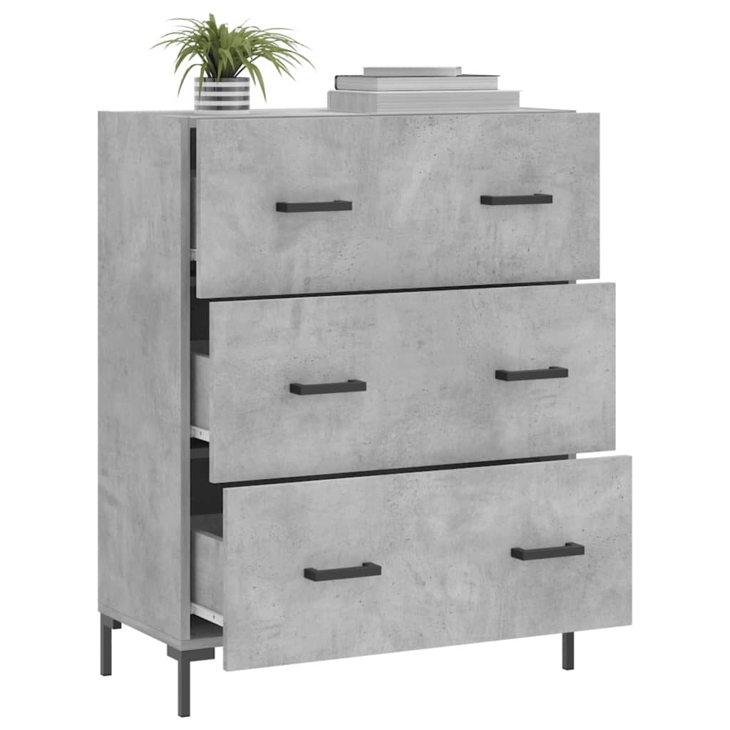 Credenza Grigio Cemento 69,5x34x90 cm in Legno Multistrato 827856