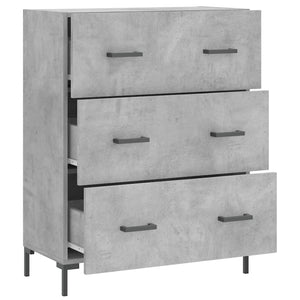 Credenza Grigio Cemento 69,5x34x90 cm in Legno Multistrato 827856