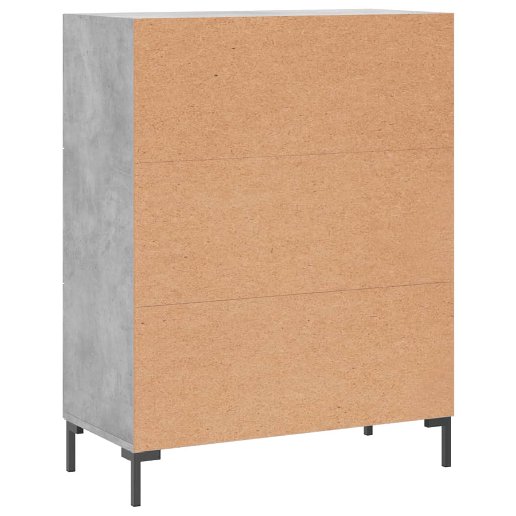 Credenza Grigio Cemento 69,5x34x90 cm in Legno Multistrato 827856