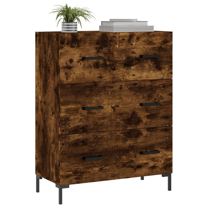 Credenza Rovere Fumo 69,5x34x90 cm in Legno Multistrato 827857