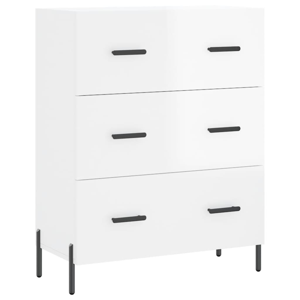 Credenza 69,5x34x90 cm in Legno Multistrato Bianco Lucido 827862