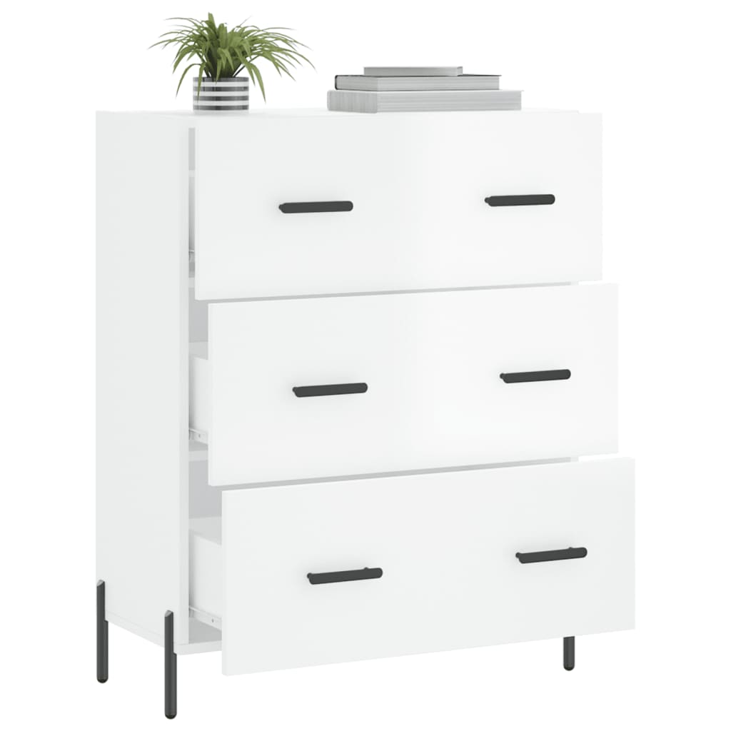 Credenza 69,5x34x90 cm in Legno Multistrato Bianco Lucido 827862