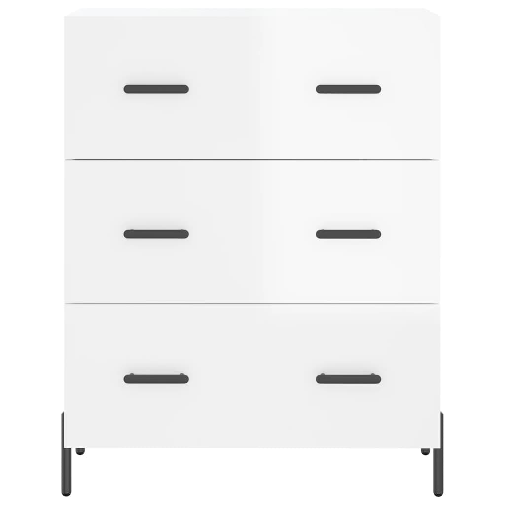 Credenza 69,5x34x90 cm in Legno Multistrato Bianco Lucido 827862