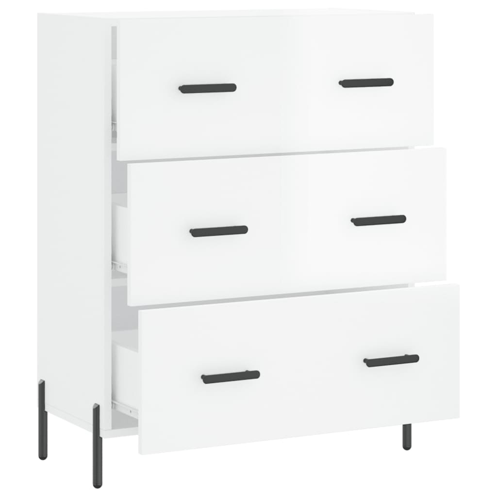 Credenza 69,5x34x90 cm in Legno Multistrato Bianco Lucido 827862