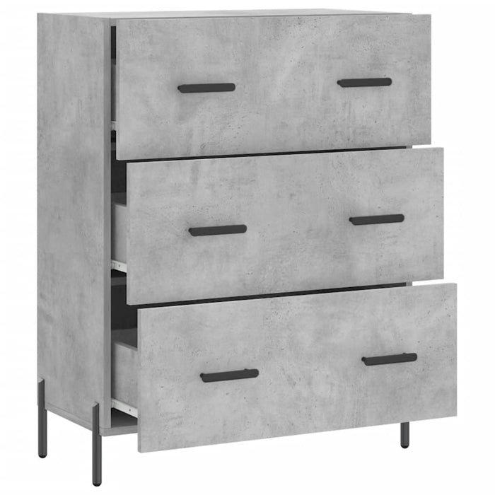 Credenza Grigio Cemento 69,5x34x90 cm in Legno Multistrato 827864