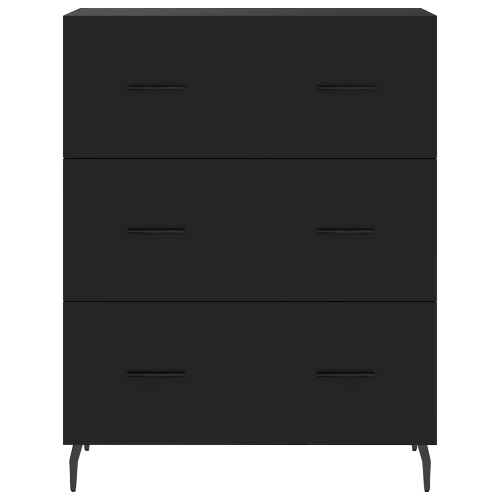 Credenza Nera 69,5x34x90 cm in Legno Multistrato 827869