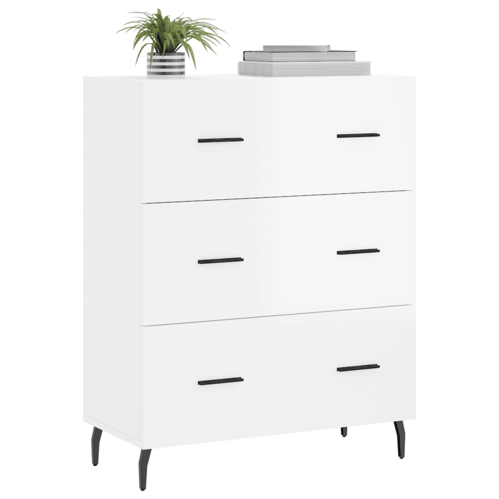 Credenza 69,5x34x90 cm in Legno Multistrato Bianco Lucidocod mxl 127874