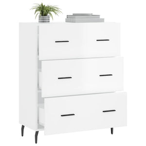 Credenza 69,5x34x90 cm in Legno Multistrato Bianco Lucido 827870