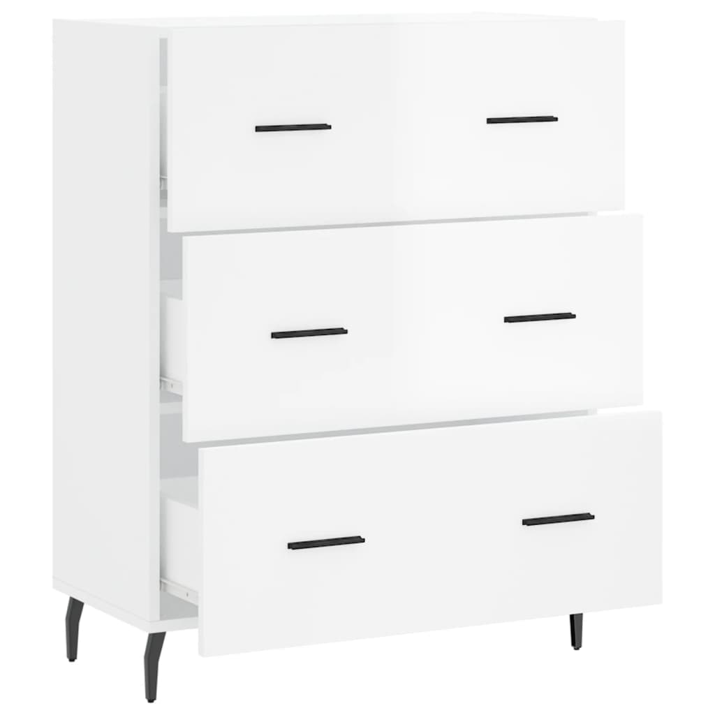 Credenza 69,5x34x90 cm in Legno Multistrato Bianco Lucido 827870